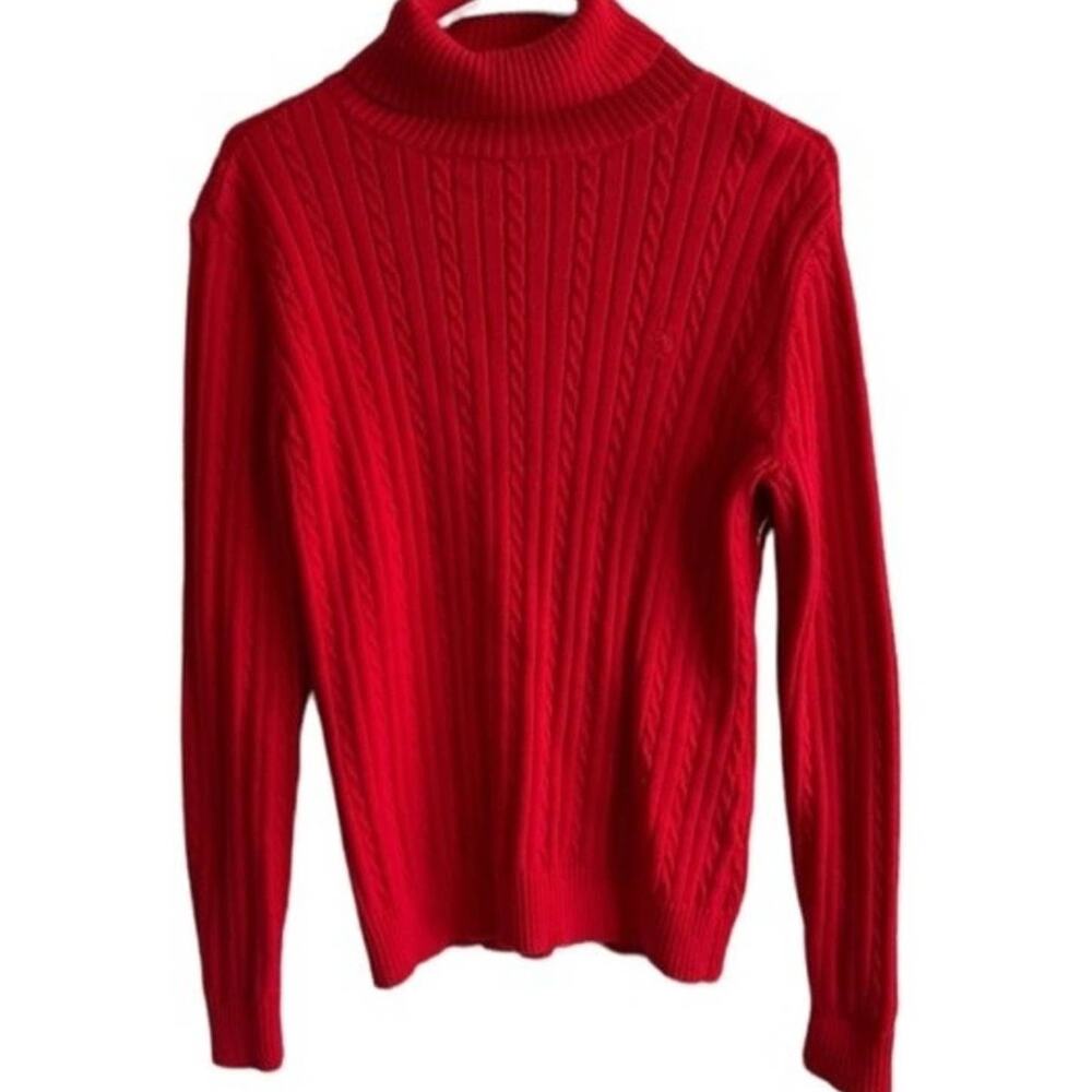 Izod Red Turtle Neck Long Sleeve Sweater Top, L